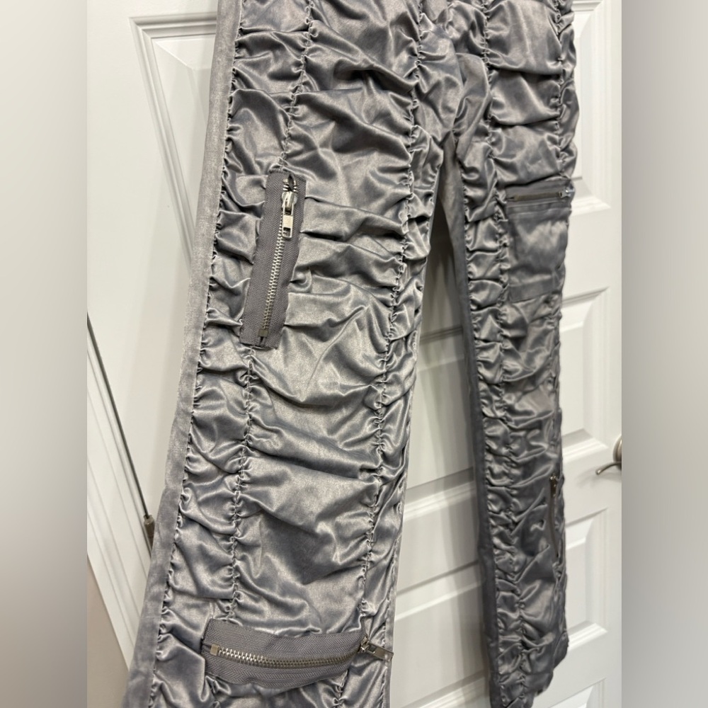 7 Express Vintage Y2K Silver Ruched Cargo Pants - Picture 5 of 15